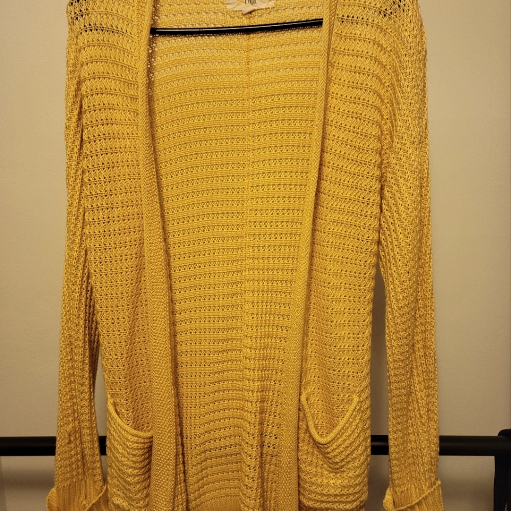 PINQUE Yellow Cardigan Sweater S
